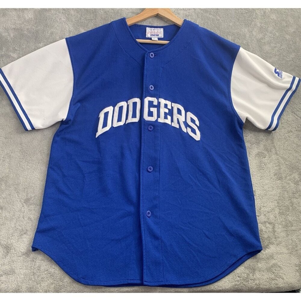 Starter Jersey Mens Large Los Angeles Dodgers #43 Raúl Mondesi Blue MLB *FLAWS